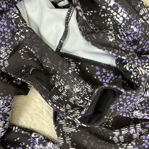 Lorna Jane Crusher Core Ankle Biter Legging Black Purple Crusher Print XS 0-2 - Picture 6 of 11